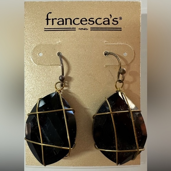 Francesca's Collections Jewelry - Francesca's Black and Gold Earrings